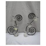 Swirling Metal Candle Holders