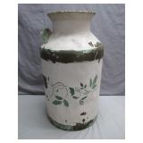 Decorated Rustic Metal Milk Can