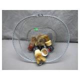 Wire Basket of Vintage Shaving Brushes