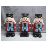 3 Nutcracker Cookie Jars With Lids