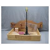 Decorative Wooden Box With Lamp and Accessories