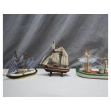 3 Model Ships With Detailed Features