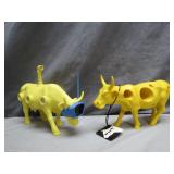 CowParade Yellow SubMOOrine & Cheezy Figures