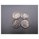 1948-S, 1950, 1951 & 1959 Silver Roosevelt Dimes