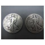 (2) 1947-D Silver Walking Liberty Half Dollars