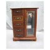 Jewelry Box w/ Drawers & Glass Door