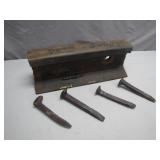 Section of Railroad Track with Spikes