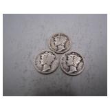 1925 & 1926 (x2) Mercury Silver Dimes