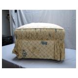 Floral Upholstered Ottoman