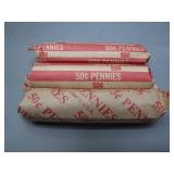 3 Rolls of Unsearched Wheat Pennies