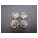 (4) 1964 Roosevelt Silver Dimes, 2 D-Mints