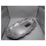 Towle Silver Plated Tray, Floral Rim Design