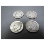 1950-1953 Silver Roosevelt Dimes (4)