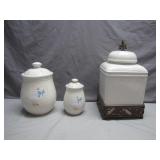 Brick Oven Ironstone Canister Set with Holder