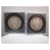 Pair of 1906 Barber Silver Half Dollars