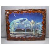 1981 Signed Unicorn and Pegasus Wall Art