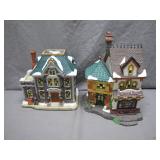 Two O'Well Ceramic Village Buildings