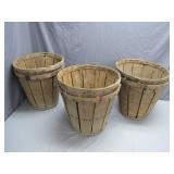 Three Wooden Picking Baskets