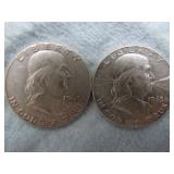 1962 & 1963-D Franklin Silver Half Dollars