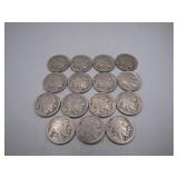 15 Buffalo Nickels w/ Faded Dates