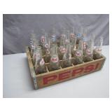 Pepsi Wooden Crate With 24 Glass Bottles