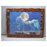 Framed Unicorn Moonlit Landscape Artwork