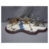 Spirited Pursuit Wolf Sculpture by Danbury Mint