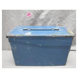 Blue Metal Ammo Box With Sturdy Design