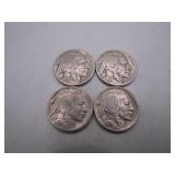 (4) 1937 Buffalo Nickels