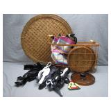 Basket, Utensils, Lids, and Decor Set