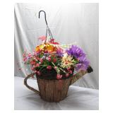 Decorative Watering Pot With Faux Flowers