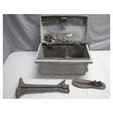 Vintage Cast Iron Cobbler Shoe Form and Tool Box