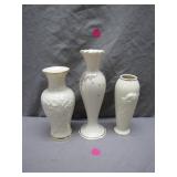 3 Lenox Ceramic Vases, Various Designs