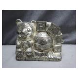 Silver-Tone Teddy Bear Coin Bank