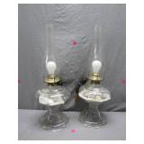 Electrified Glass Oil Lamps