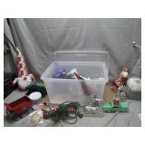 Christmas Decorations in Storage Bin