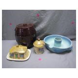 Ceramic Cottage Jars and Dish