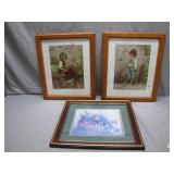 3 Framed Art Prints, 18 x 15 Inches