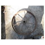 Iron Spoked Wheel with Solid Hub