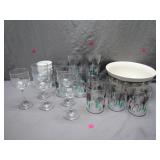 Festive Drinkware Set with Serving Bowl