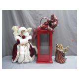 Christmas Angel, Lantern, and Figurine Set