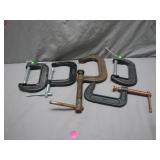 Assorted C-Clamps for Workshop Use