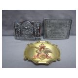 3 Budweiser Belt Buckles