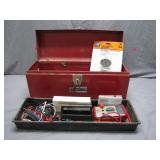 Red Metal Toolbox With Tools