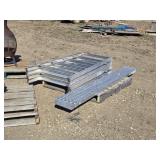 2 ALUMINUM STEPPERS W/ EXTENDABLE WALKWAY