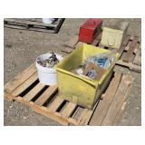 PLASTIC TUB W/ ELECTRICAL SUPPLIES,