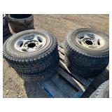 SET OF 4 265/70R16 TIRES W/ ALUMINUM RIMS