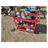 RED TOOL CART W/ CONTENTS