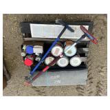 PALLET OF MISC; SNOWBRUSHES, ROOFING, ETC.