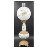 GWTW Milk Glass Floral Lamp